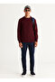Altıny Yıldız Classics Crew Neck Standard Black - Claret Red Men's Sweater 4A 4924100054 - 5