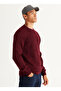 Altıny Yıldız Classics Crew Neck Standard Black - Claret Red Men's Sweater 4A 4924100054 - 4