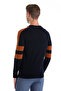 Navy Blue Comfort Fit Plain Cotton Half Turtleneck Casual Knitwear Sweater - 6