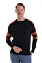 Navy Blue Comfort Fit Plain Cotton Half Turtleneck Casual Knitwear Sweater