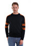 Navy Blue Comfort Fit Plain Cotton Half Turtleneck Casual Knitwear Sweater - 3