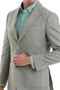 Green Slim Fit Plain Mono Collar Casual Linen Jacket - 3