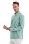 Green Comfort Fit Straight 100% Cotton Buttoned Collar Long Sleeve Casual Oxford Shirt - 5