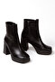 Women's Black Platform Heeled Boots