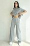 Women's Sleeveless Round Collar Gray Knitwear Blouse and Pocket Detailed Gray Knitwear Trousers Double Suit 070 - 4