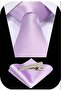 Men's Satin Tie Handkerchief And Silver Steel Tie Clip Set - 6