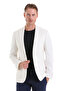White D. Slim Fit Patterned Mono Collar Casual Jacket