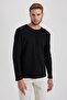 Slim Fit Crew Neck Basic Long Sleeve T-Shirt - 3