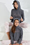 Patterned Cotton Lycra Knitted Hooded Pajama Set