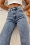 Roman Snow Lycra Women's Blue Super High Waist Loose Leg Denim Jeans Palazzo Pants