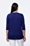 Large Size New Season Casual Comfort Model Leaf Pattern Stone Printed Half Sleeve Mother 4 Seasons Blouse - 7