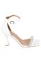 White Silver Stone Single Band Heeled Evening Dress Shoes - Toffy - 2