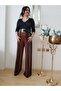 Women's Anthracite Cinnamon Striped Double Breasted Jumpsuit - 3