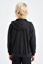 Boy's Anthracite Hooded School Cardigan - 6