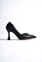 Women's Black Open Side Stiletto Heeled Shoes - Yeva - 2