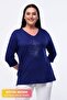 Large Size New Season Casual Comfort Model Peacock Feather Pattern Stone Embroidered Mother Stylish 4 Seasons Blouse