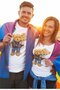 Unisex White Loving Bears Printed Oversize Crew Neck T-Shirt - 2