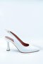 Women's White Back Bow Stiletto Heeled Shoes - 2