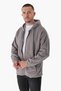 Men's Outdoor Oversize Hooded Zipper Closure Fleece Hoddie Gray 23w106 - 3