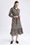 Shirt Collar Aerobin Maxi Long Sleeve Dress - 7