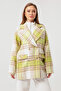 Women's Green Plaid Coat - 5