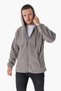Men's Outdoor Oversize Hooded Zipper Closure Fleece Hoddie Gray 23w106
