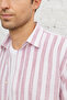 Men's White-burgundy Comfort Fit Relaxed Cut 100% Cotton Classic Collar Shirt - 3
