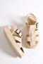 Capone Gladiator Strappy Wedge Heeled Beige Women's Flatform Sandals - 5