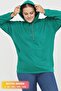 Women's Large Size Kangaroo Pocket Hooded Hoodie 4 Seasons Combed Cotton Comfortable Pattern Comfort Model Sweatshirt