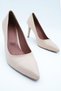 Women's Nude Matte Stiletto Heeled Shoes - Anger - 4