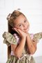 Green Floral Patterned Girl's Dress - 8