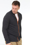 Tokyo Orange Zipper Detailed Organic Cotton Anthracite Melange Knitwear Cardigan