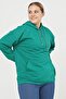 Women's Large Size Kangaroo Pocket Hooded Hoodie 4 Seasons Combed Cotton Comfortable Pattern Comfort Model Sweatshirt - 6