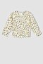 Girl's Floral Quilted Jacket Coat - 2