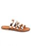 Capone Thumb Detailed Banded Rose Women's Leather Slippers - 7