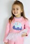 Girl's Top and Bottom Set Elephant Printed Tulle - 5