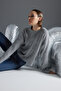 Gray Foiled Printed Knitwear Sweater TWOAW24KZ00708