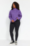 Mor Selanik/Triko Görünümlü Fermuarlı Yaka Regular/Normal Kalıp Örme Sweatshirt TBBAW23AO00006 - 2
