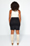 Black Elastic Waist Knitted Mini Pencil Plus Size Skirt Tbbaw23Az00009 - 11