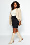 Black Elastic Waist Knitted Mini Pencil Plus Size Skirt Tbbaw23Az00009 - 9