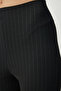 Women's Black Slim Striped Casual Trousers ub00138 - 6