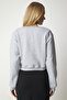 Woman's Grey Melange Raised Crop Sweatshirt UB00178 - 5