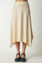 Women's Latte Asymmetrical Cut Ribbed Knitted Skirt MC00227 - 5