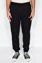 Black Oversized /Wide Cut Jogger Sweatpants with Phone Pockets and Labels Tmnaw24Ea00015 - 4