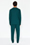 Green Regular Fit Printed Knit Pajama Set TMNAW24PT00037 - 4