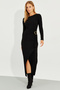 Women's Black Buckle Wrap Maxi Dress BK272020 - 2