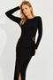 Women's Black Buckle Wrap Maxi Dress BK272020
