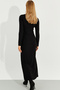 Women's Black Buckle Wrap Maxi Dress BK272020 - 8