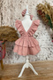 Pink Girl's Dress with Ruffled Straps and Layers Bandana Set 1-10 Years Old Birthday Dress - 5