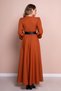 Cinnamon Asymmetrical Cut Black Faux Belt Accessory Long Sleeve Double Breasted Pattern Dress - 6